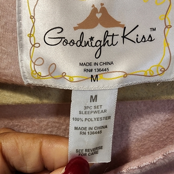 Goodnight Kiss Pink Plaid Cozy Pajama Set Size M - Picture 7 of 10